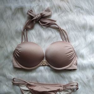Victoria's Secret Bombshell Bikini~32C/SM~Rose Gold Nude
